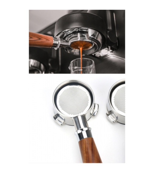 HiBREW 58mm Coffee powder handle 304 stainless steel and solid wood