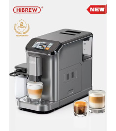 HiBREW Fully Automatic Espresso Machine Cappuccino Milk System 6 Coffee Varieties Intuitive Touch Display With Grinder H16